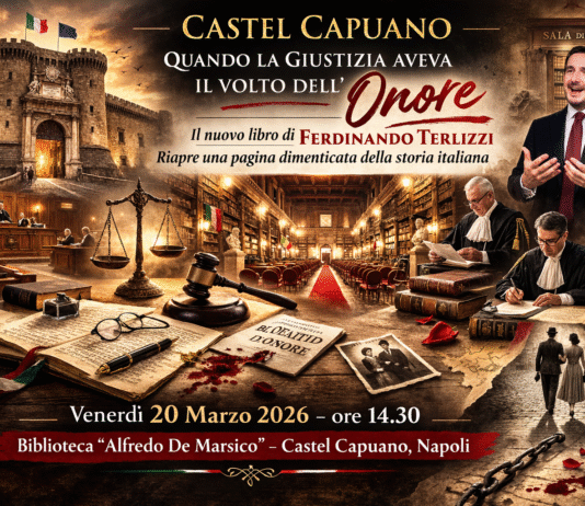 Domani a Castelcapuano un dibattito sul libro di Ferdinando Terlizzi Il delitto d’onore, un duplice omicidio del 1922, che racconta il duello oratorio tra Alfredo de Marsico e Giovanni Porzio.